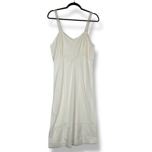 Vintage Lace Slip Dress Womens Fits Size M L Lingerie Bridal Babydoll Boudoir